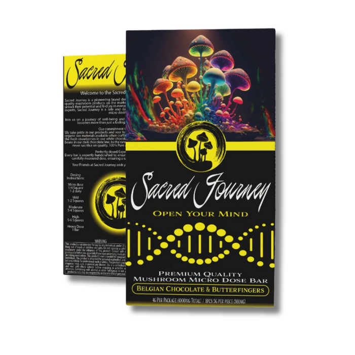 Sacred Journey Mushroom Chocolate Bar 4 Grams  - Butterfingers