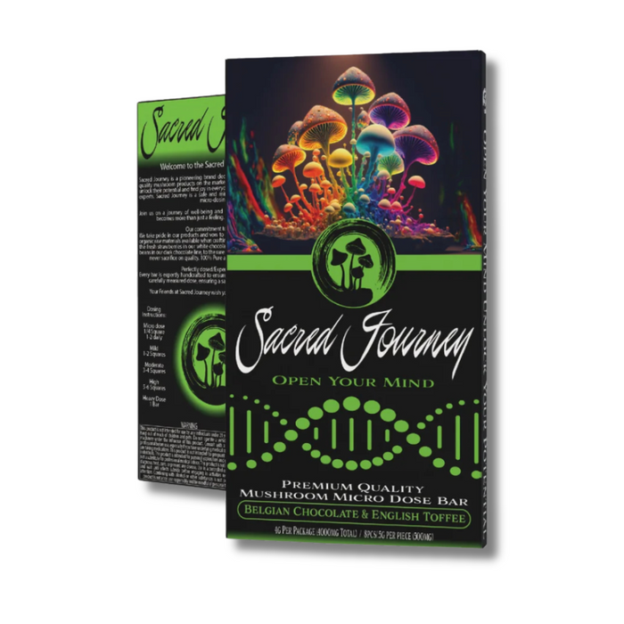 Sacred Journey Mushroom Chocolate Bar 4 Grams  - Chocolate & English Toffee