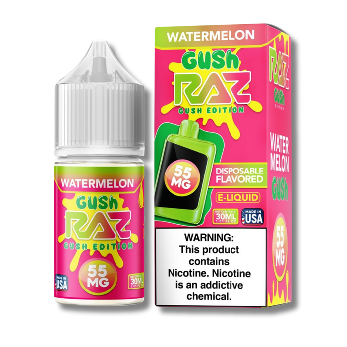 RAZ Gush Edition Salt Nicotine E-Liquid 30mL - Watermelon Gush 55MG