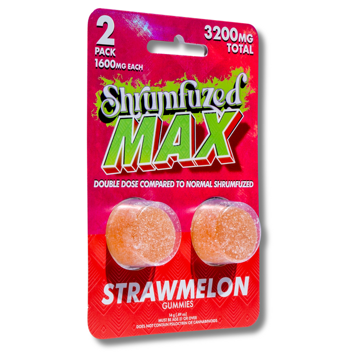 Shrumfuzed MAX 2pk Mushroom Gummies 3200MG - Strawmelon