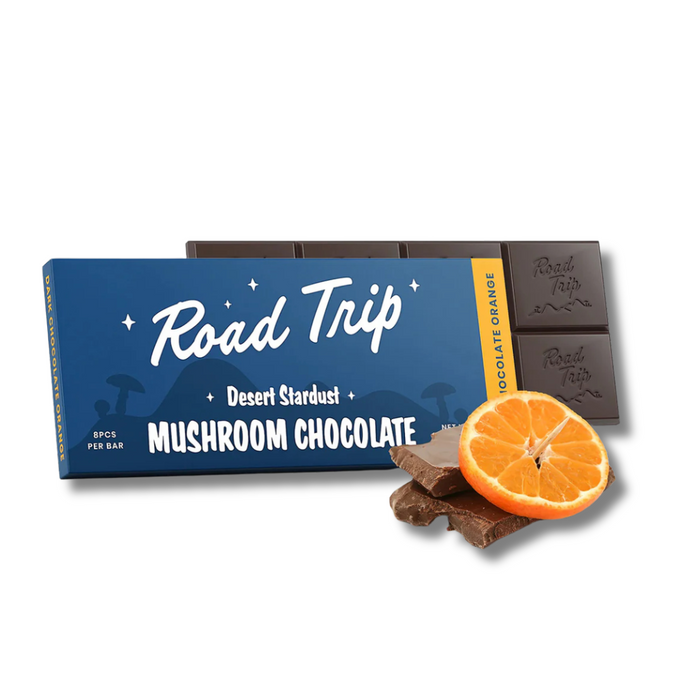 Road Trip Desert Stardust Mushroom Chocolate Bar - Dark Chocolate Orange