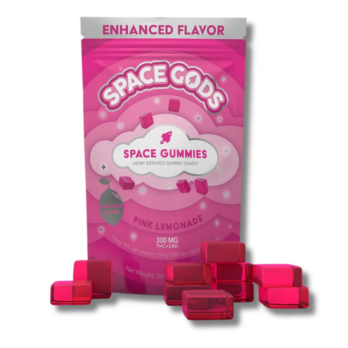 Space Gods Delta 9 + CBD Gummies 300MG - Pink Lemonade Flavor