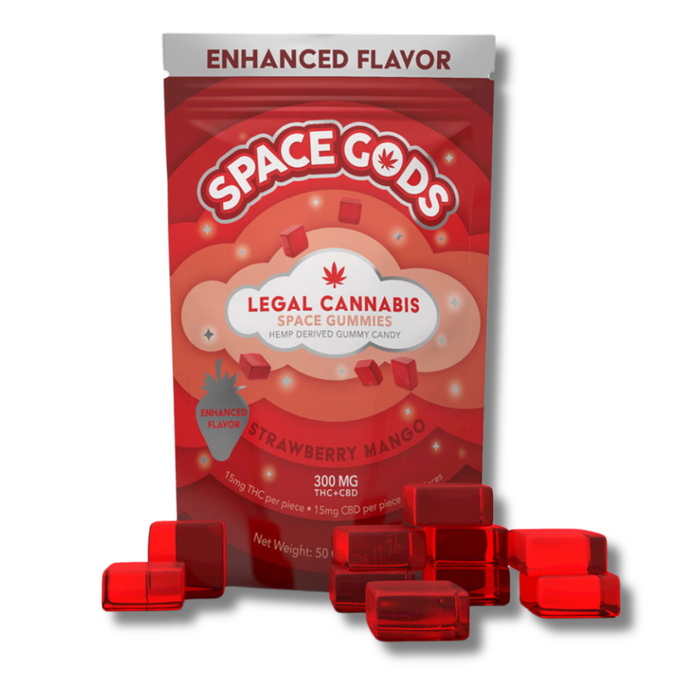 Space Gods Delta 9 + CBD Gummies 300MG- Strawberry Mango Flavor
