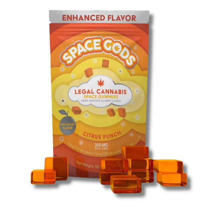 Space Gods Delta 9 + CBD Gummies 300MG - Citrus Punch Flavor
