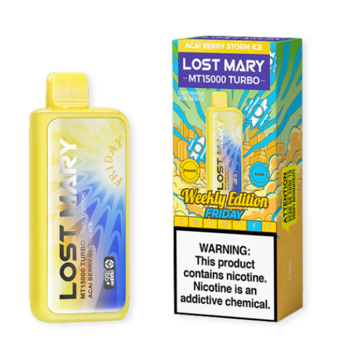 Lost Mary Turbo MT15000 Weekly Edition Flavor- Acai Berry Storm Ice (Friday)