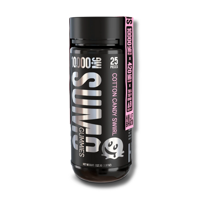 Half Bak'd Sumo Gummies 10,000MG Jar Cotton Candy Swiirl