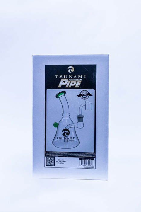 Green 6'' Tsunami Concentrate Mini Bell Glass Rig