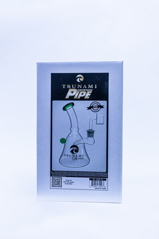 Green 6'' Tsunami Concentrate Mini Bell Glass Rig
