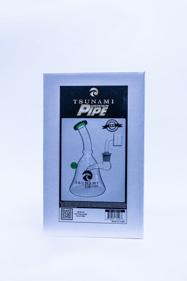 Green 6'' Tsunami Concentrate Mini Bell Glass Rig