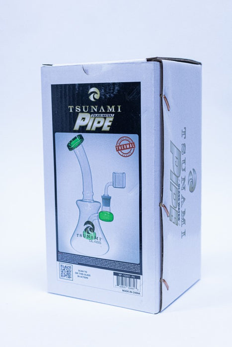 Green 7'' Tsunami Concentrate Rig Showerhead Water Pipe