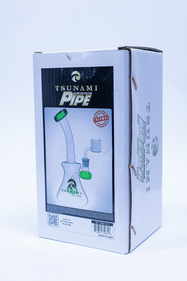 Green 7'' Tsunami Concentrate Rig Showerhead Water Pipe