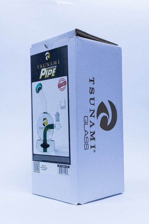 Green Tsunami Glass Water Pipe Concentrate Rig Showerhead