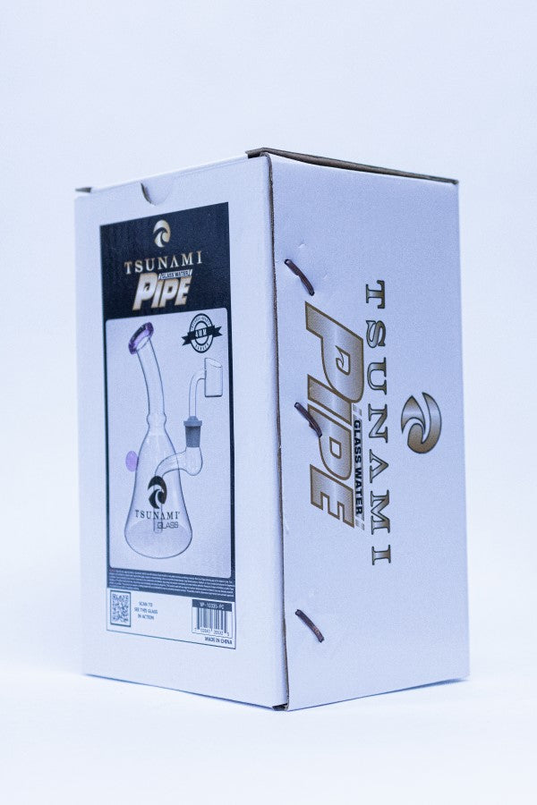 Purple 6'' Tsunami Concentrate Mini Bell Glass Rig
