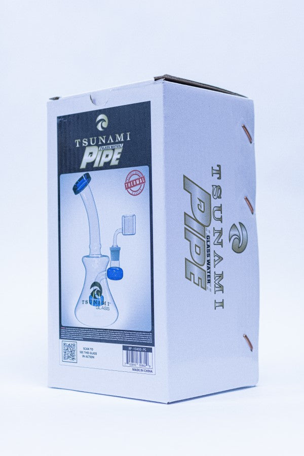 Blue 7'' Tsunami Concentrate Rig Showerhead Water Pipe