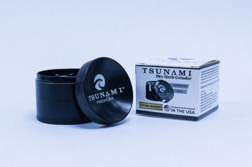 50mm Black Caved Top Tsunami Dry Herb Grinder