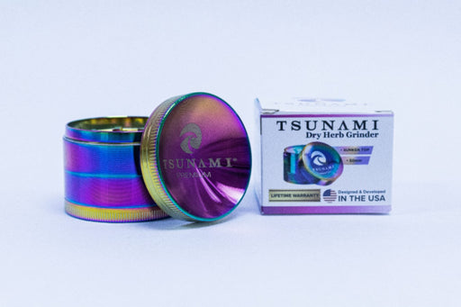 50mm Rainbow Caved Top Tsunami Dry Herb Grinder