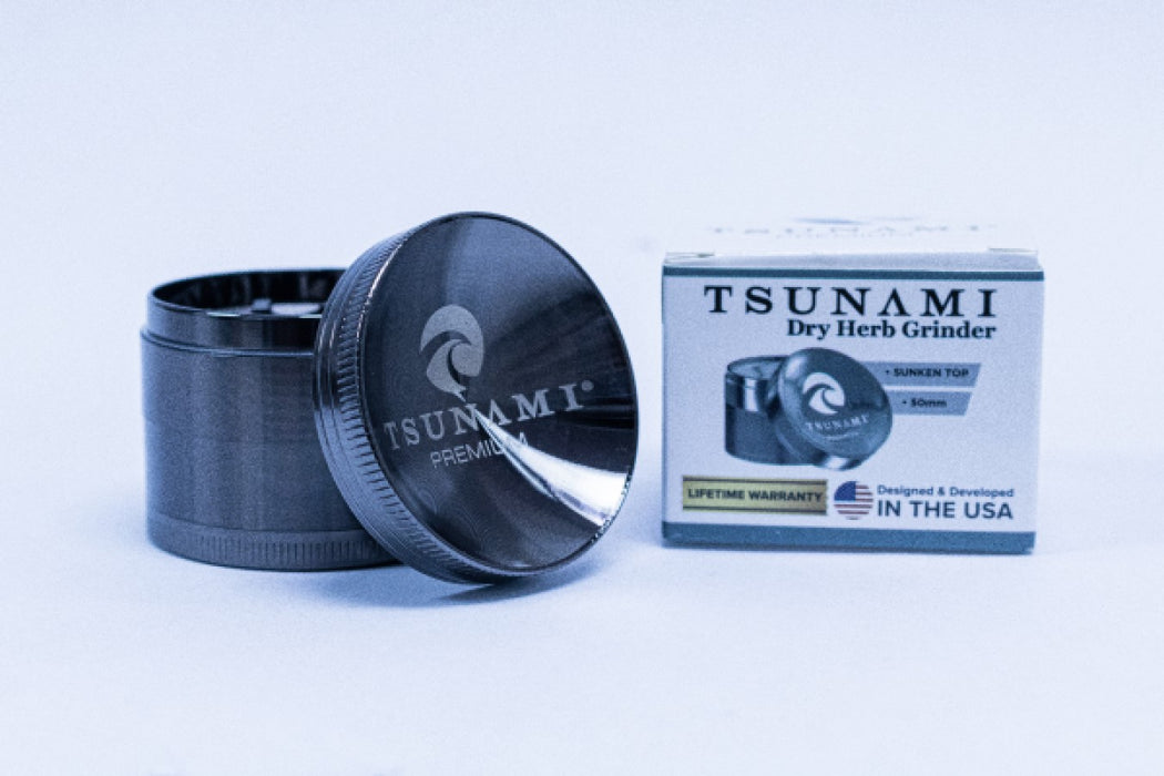 Dry Herb Grinder 50 Mm Caved Top Gun Metal (12ea / Bx , 96ea / Mc)