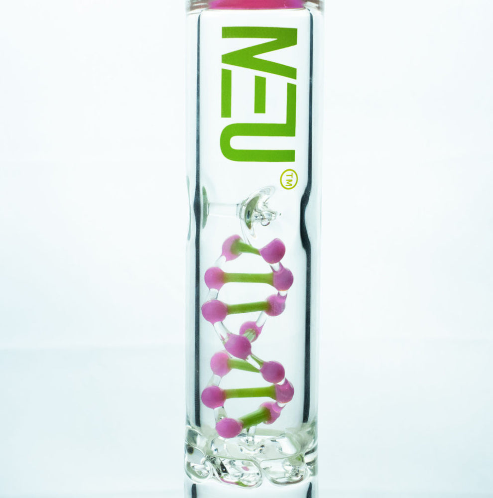 12'' Green Pink NEU Tornado DNA Beaker