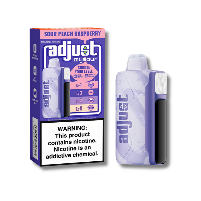 Adjust MySour 40K Disposable Vape - Sour Peach Raspberry Flavor