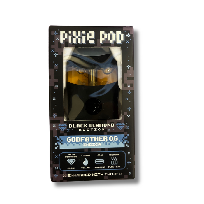 Pixie Dust Pixie Pod THCa + THCP Disposable Black Diamond Edition 4G - Godfather OG