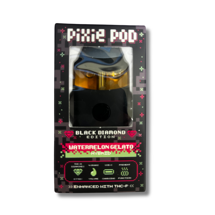 Pixie Dust Pixie Pod THCa + THCP Disposable Black Diamond Edition 4G - Watermelon Gelato