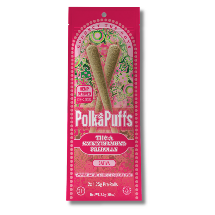 PolkaPuff THC-A Saucy Diamonds Pre-Rolls 2 Pack 