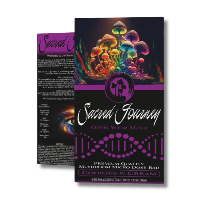 Sacred Journey Mushroom Chocolate Bar 4 Grams  - Cookies N Cream