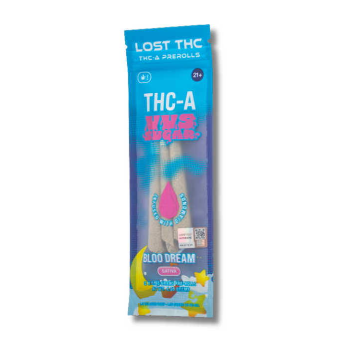 Lost THC THCA VVS Sugar Diamond Infused Pre-Rolls 3 Pack - Bloo Dream