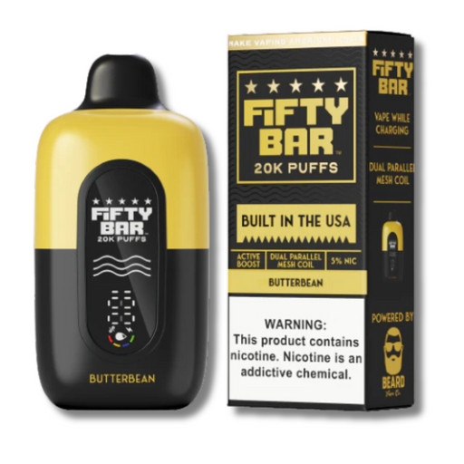 Fifty Bar 20K Disposable Vape - Black Series Desserts Edition Butterbean