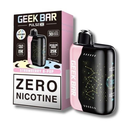 Strawberry B-Pop Geek Bar Pulse X 25K Zero Nicotine Disposable