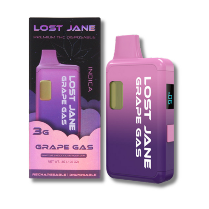 Lost Jane Shatter Sauce + Live Rosin Jam Disposable 3 Gram - Grape Gas