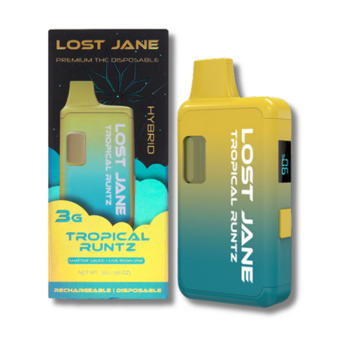 Lost Jane Shatter Sauce + Live Rosin Jam Disposable 3 Gram - Tropical Runtz