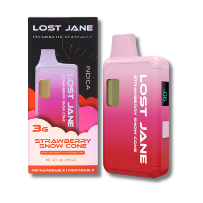 Lost Jane Shatter Sauce + Live Rosin Jam Disposable 3 Gram - Strawberry Snow Cone