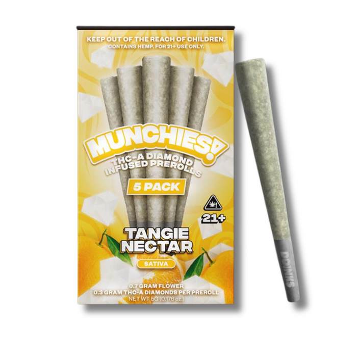 Delta Munchies THCA Diamond Wax Infused 5 Pack Pre-Rolls