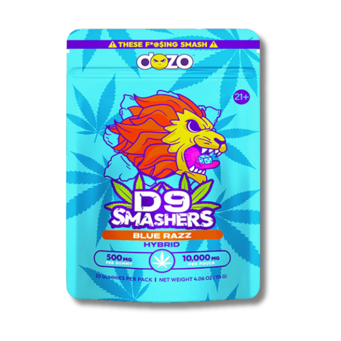 DOZO D9 Smashers 10000MG Gummies - Blue Razz (Hybrid)