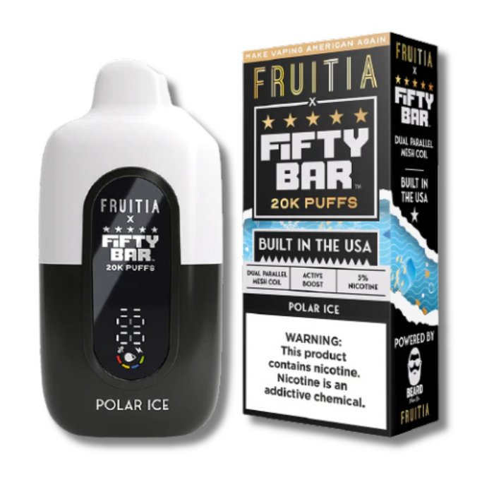 Fifty Bar X Fruitia Disposable Vape 20K - Polar Ice Flavor