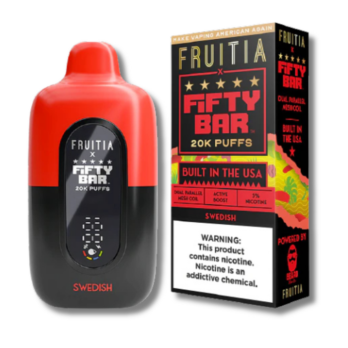 Fifty Bar X Fruitia Disposable Vape 20K - Swedish Flavor