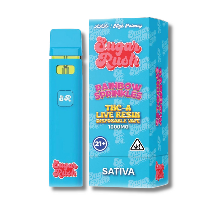 Sugar Rush THCA Live Resin Disposable Vape 1 Gram - Rainbow Sprinkles