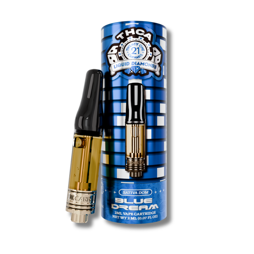 Twenty One Cannabis Liquid Diamond THC-A Cartridge 2G Blue Dream Strain