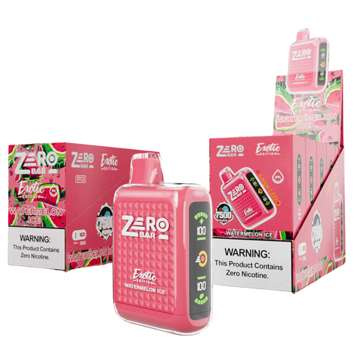 Zero Bar Exotic Nicotine Free Disposable Vape 7500 Watermelon Ice