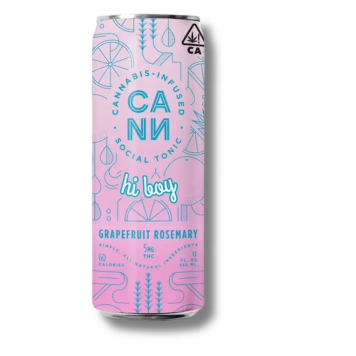 CANN Hi Boy THC 5mg Social Tonic Drink Grapefruit Rosemary Flavor