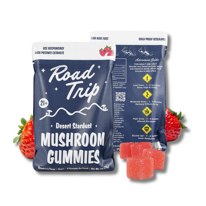 Road Trip Mushroom Gummies With Desert Stardust Strawberry Flavor