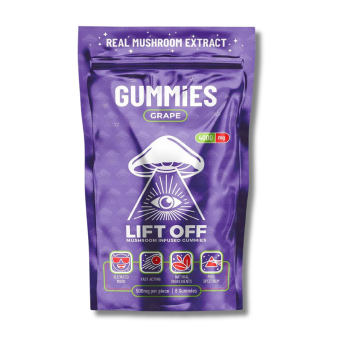 Lift Off Mushroom Gummies 4000MG Grape Flavor