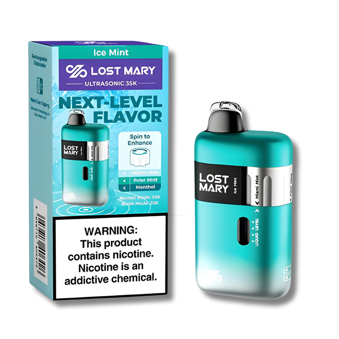 Lost Mary Ultrasonic 35K Disposable Vape - Ice Mint Flavor