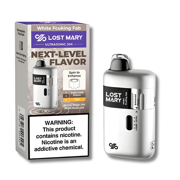 Lost Mary Ultrasonic 35K Disposable Vape - White Fcuking FAB