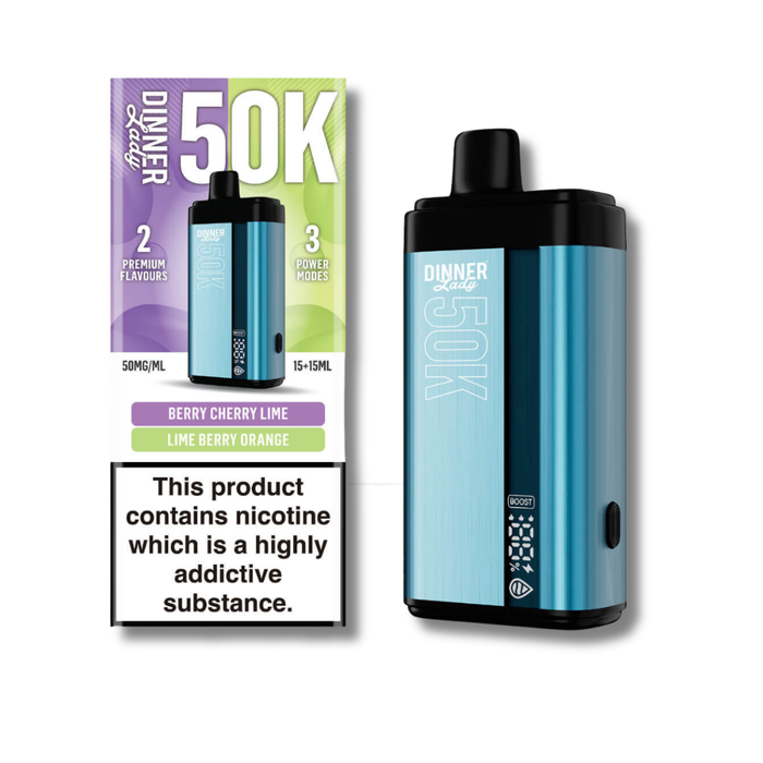 Dinner Lady 50K Disposable Vape 2 Flavors In One - Berry Cherry Lime & Lime Berry Orange