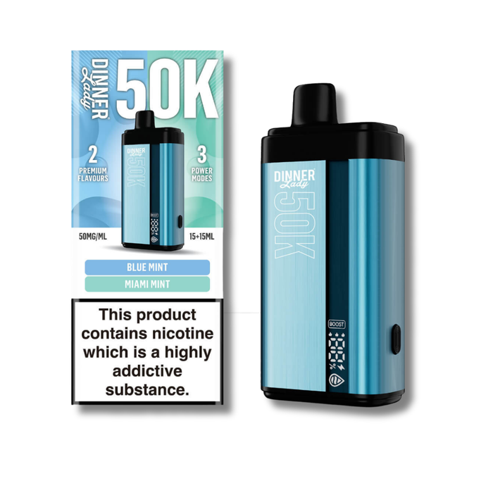 Dinner Lady 50K Disposable Vape 2 Flavors In One - Blue Mint & Miami Mint