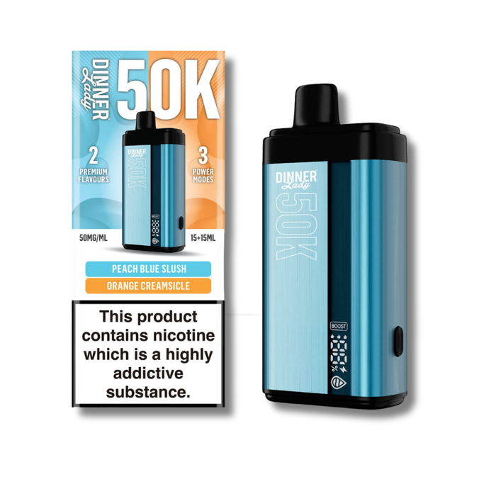 Dinner Lady 50K Disposable Vape 2 Flavors In One - Peach Blue Slush & Orange Creamsicle 