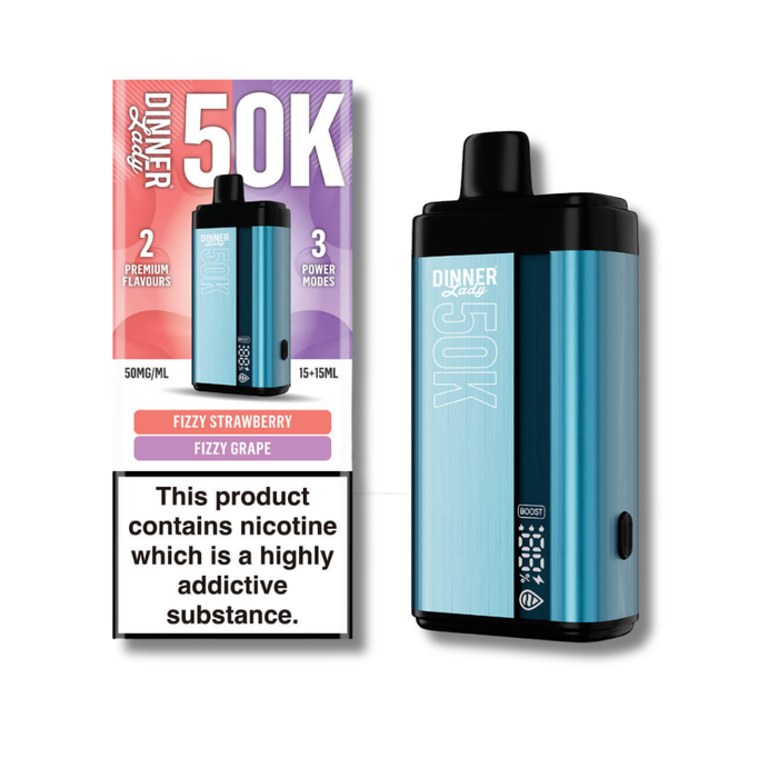 Dinner Lady 50K Disposable Vape 2 Flavors In One - Fizzy Strawberry & Fizzy Grape