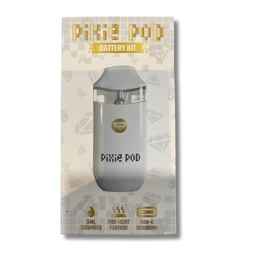 Pixie Pod Battery Kit 3mL Refillable Empty Device - White Color
